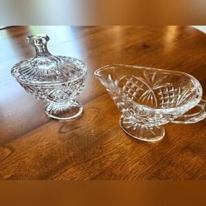Vintage Crystal cream and surgar set